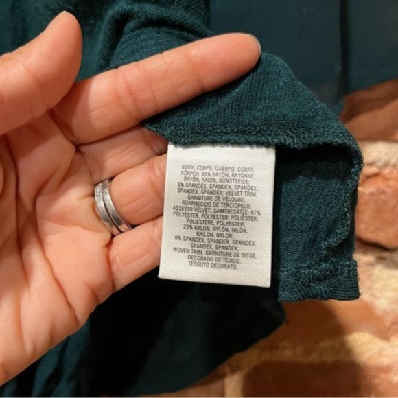 Meadow Rue Anthropologie Surya Emerald Velvet Lace Top Button Front XS - Picture 4 of 7